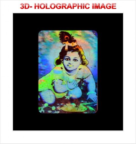 Hologram Stickers Bal Krishna 22mm X 33mm Rounded Corner