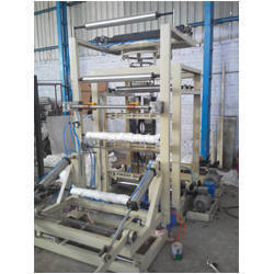 Blue Woven Sack Gusseting Machine