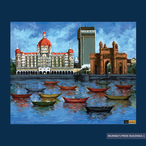 Unframed Mumbai's Pride Building Painting