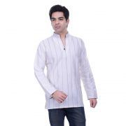 Mens White Short Kurta