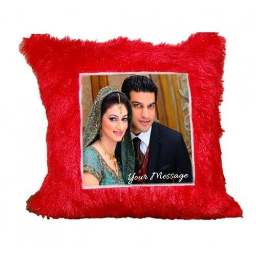 Square Cushion with Personalized Photo at One Side