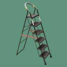 M. S. Round Tube Powder Coating Ladder With Fibber Platform