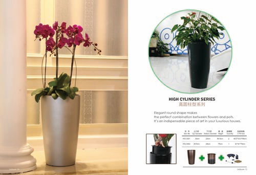 High Cylinder Series Self Watering Flower Pot (Yr-hc004)