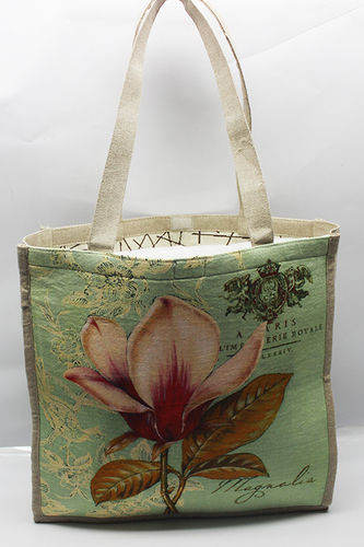 Cotton Canvas Sling Bag - 14"x14" | Floral Pattern, Strong Handles, Customizable Design