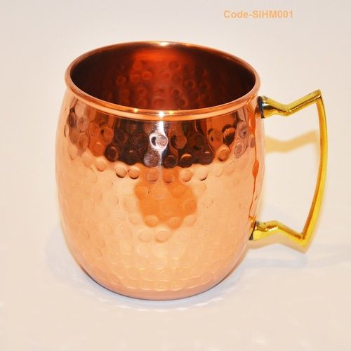 Moscow Mule Copper Mugs - 100% Pure Copper, 14 oz, 16 oz & 20 oz Capacities | BPA Free, FDA Approved, Elegant Hammered Design with Brass Handle