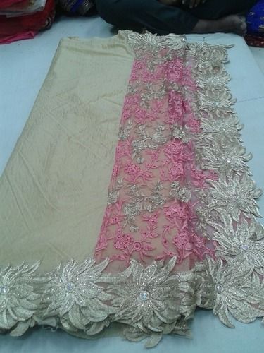 Pure Georgette Crush Patta Saree