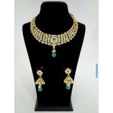 Antique Green Stone Traditional Necklace