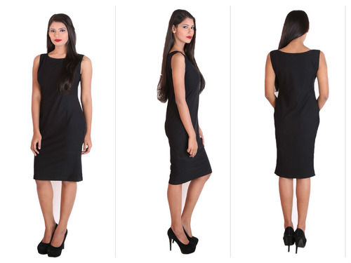 Ladies Knee Length Black Cocktail Dresses