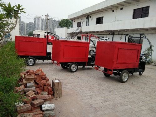 White And Red E Cargo Rickshaw