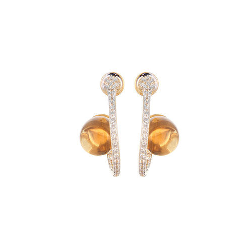 Yellow Gold Topaz Stud Earrings