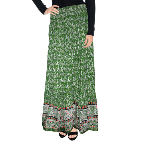 Beautiful Print Cotton Long Skirt Tier Crinkle Skirt