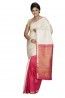 Pure Silk Kanjeevaram Hand Woven Saree White