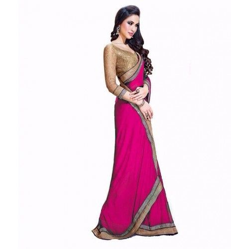 Chiffon Maroon Festive Graceful Bollywood Collection Saree