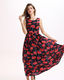 Elegant Red Floral Dress