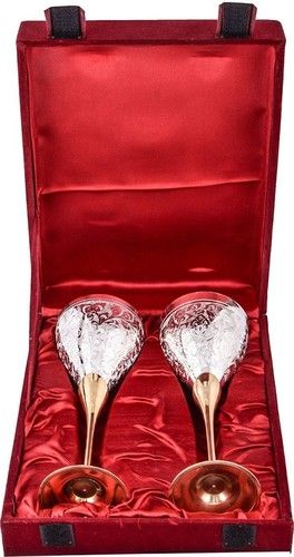Dnoors Silver Gold Plated Small Wine Glass Set