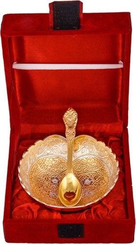 Golden And Silver Plating Brass Diwali Gift Set