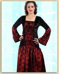 Red And Black Long Gothic Dress