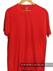  पुरुषों की सादा टी-शर्ट लाल 