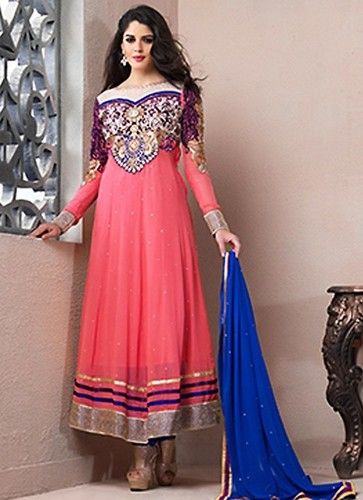 Wood Georgette Anarkali Salwar Kameez