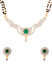 CZ और ग्रीन स्टोन एम्बेलिश्ड डबल चेन मंगलसूत्र सेट