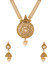 Gold Toned Ethnic Necklace Set Intricate Ornament