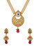 Gold Toned Kundan Studded Textured Necklace Set