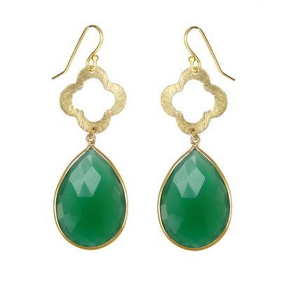 Green Onyx Gemstone Earring Set