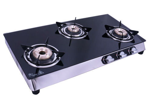 3 Burner Black Glass Top Stove Anand Surya Gas Appliances Plot