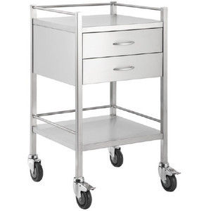 Stainless Steel Dressing Trolley With Two Drawers