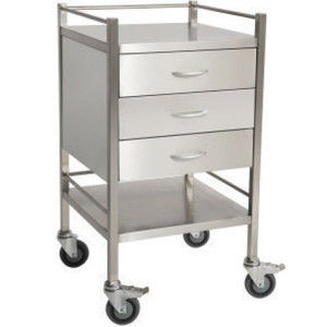 Stainless Steel Three Drawers Dressing Trolley