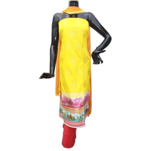 पीला और नारंगी कॉटन सूट