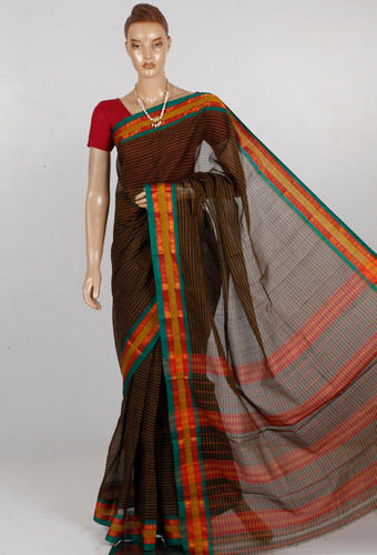 gadwal zari buti saree with contrast checks boader | Checks saree, Saree, Cotton  sarees online