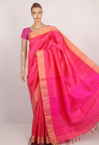 Plain Raw Silk Saree