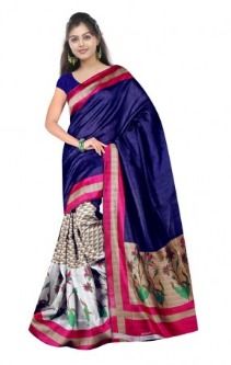 Fancy And Designer Bhagalpuri Blue Saree