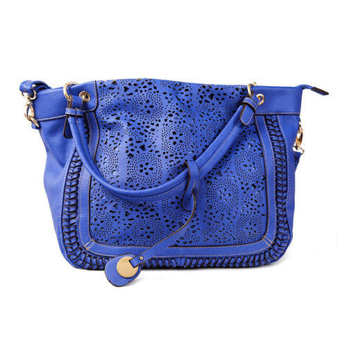 Blue Laser Cutwork Handbag