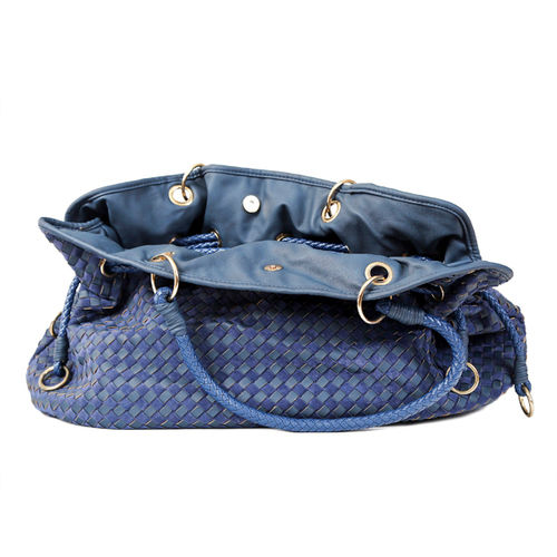 Blue Woven Pattern Handbag