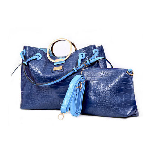 Trendy Blue Tote Bag Set