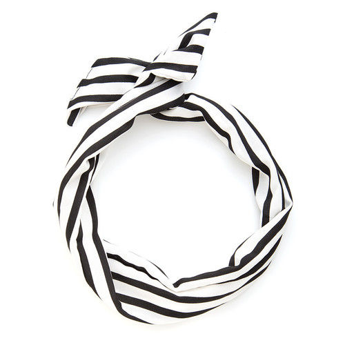 Twist Scarf-black And White Stripe