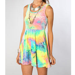 Women Tie Dye Dress Top