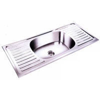 Stainless Steel Kitchen Sink With Double Drain Board