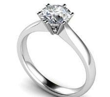 Single Stone White Gold Ring - 10KT Gold, 0.27 CTS Round Diamond | Stylish and Elegant I-J Color, I1-I2 Clarity