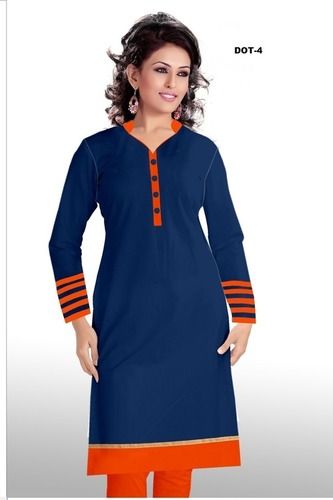 Blue And Orange Kurti