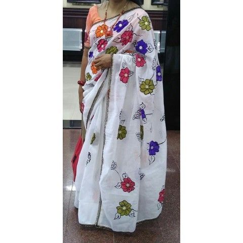 Chandrel Silk Saree With Hand Painting