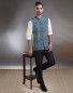 Cotton Printed Embroidery Chinese Collar Nehru Jacket