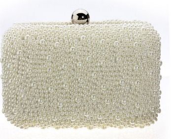 Handmade Beaded pearl Square-Shaped Clutch Handbag