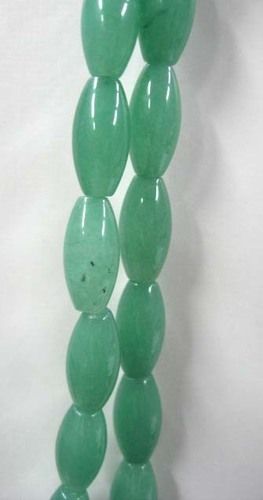 Green Jade Dholki Shape Beads