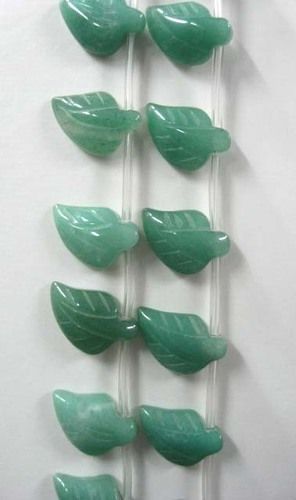 Green Jade Leaf Shape Beads