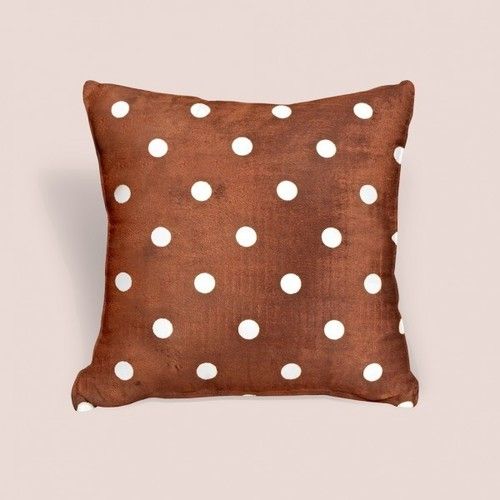 Polyester Dots Pattern Brown Cushion Covers