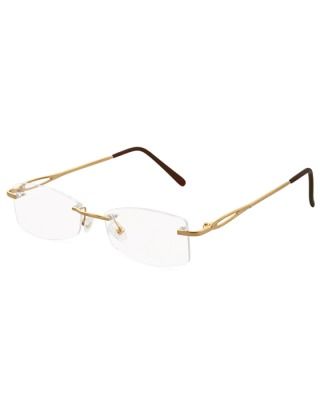 Rimless Plain Gold Specs Frame