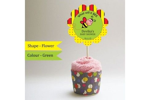 Personalized Cupcake Bee Toppers